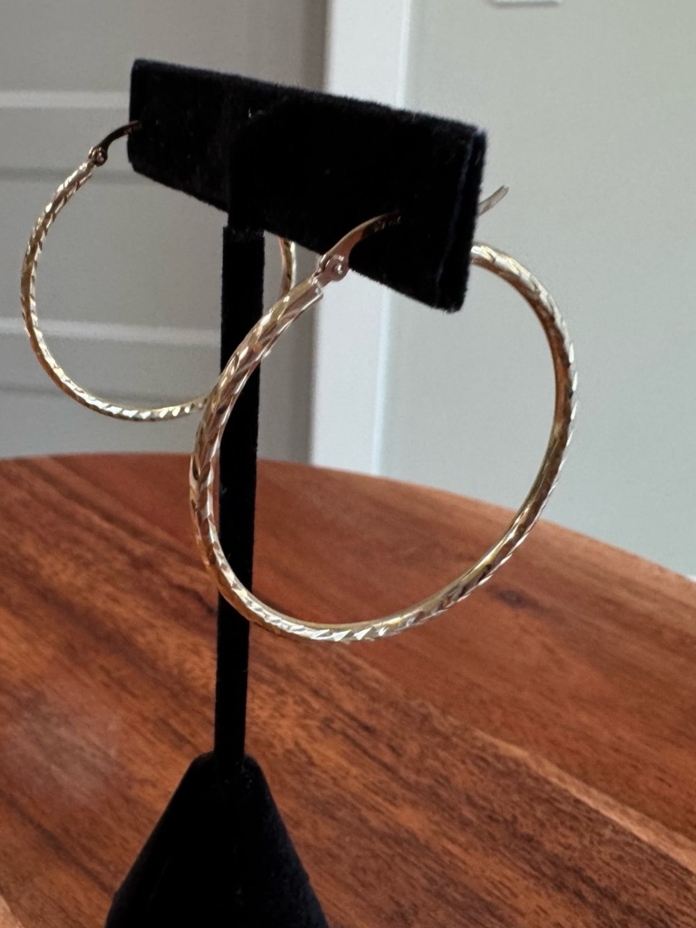 10K Gold Twisted Large Hoop Earrings - Women Jewelry